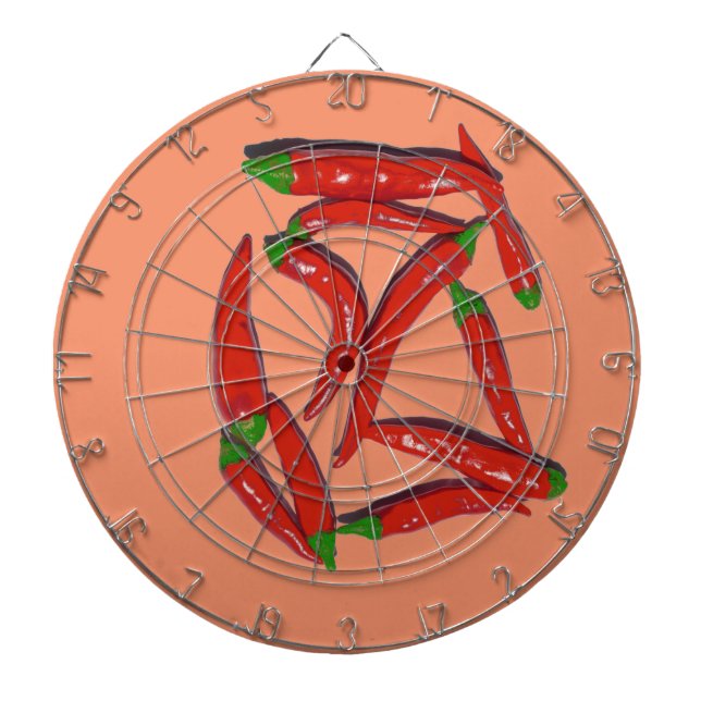 Cible De Fléchettes Motif de piments rouges chauds (Devant)