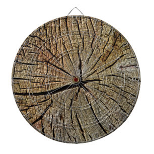 Cible De Fléchettes Motif en bois d'anneaux d'année d'arbre de grain