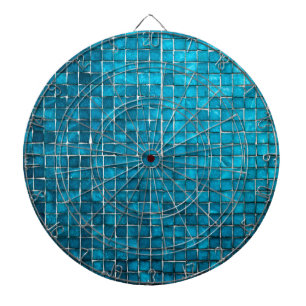 Cible De Fléchettes Motif en mosaïque bleue