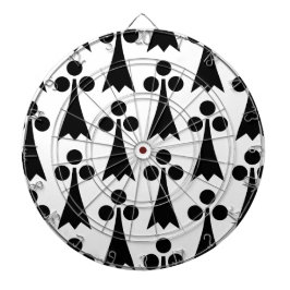 Cible De Fléchettes Motif Ermine, Motif médiéval, noir sur blanc