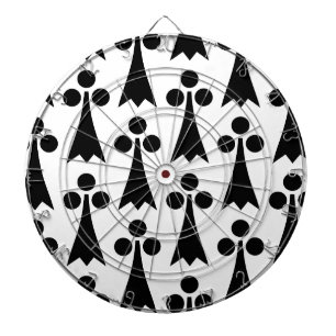 Cible De Fléchettes Motif Ermine, Motif médiéval, noir sur blanc