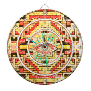 Cible De Fléchettes Motif ethnique/tribal de la géométhric des yeux 