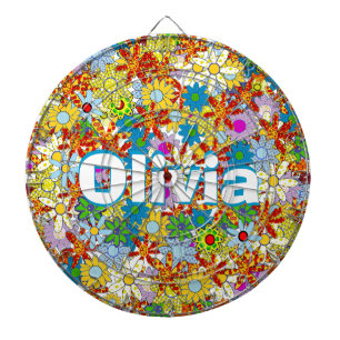 Cible De Fléchettes Motif floral moderne Couleurs vives
