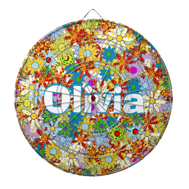 Cible De Fléchettes Motif floral moderne Couleurs vives (Devant)