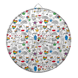 Cible De Fléchettes Motif Gay pride Doodle