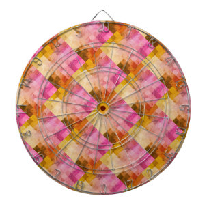 Cible De Fléchettes Motif géométrique Aquarelle rose