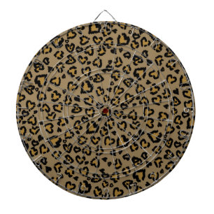Cible De Fléchettes "Motif léopard de coeur en couleurs naturelles