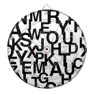 Cible De Fléchettes Motif moderne, abstrait, désordonné avec des lettr
