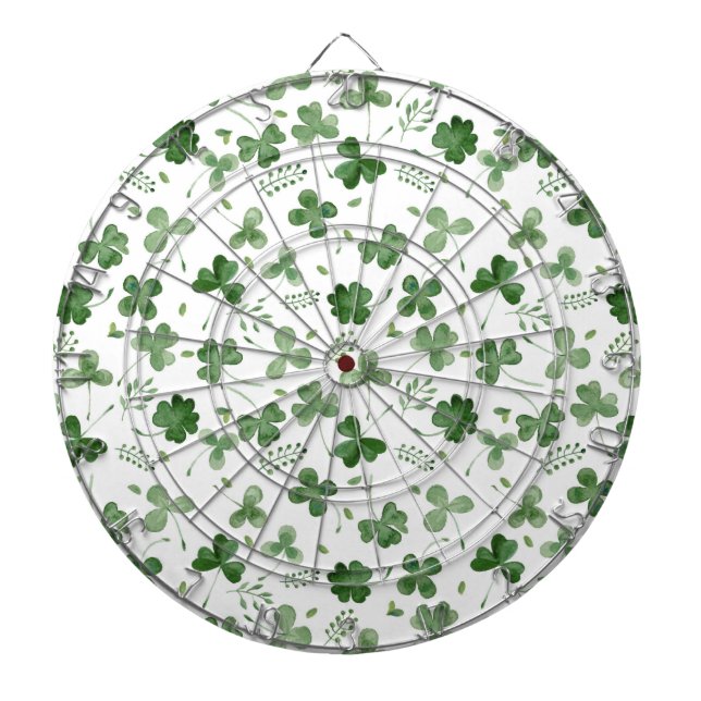 Cible De Fléchettes Motif mou de shamrock d'aquarelle (Devant)