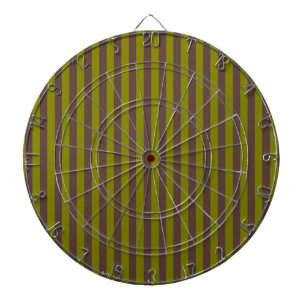 Cible De Fléchettes Motif rayé en chocolat brun et vert olive