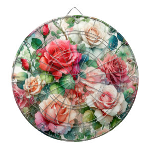 Cible De Fléchettes Motif Rose Fantaisiste
