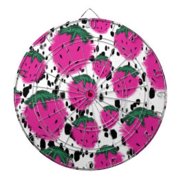 Cible De Fléchettes Motif terrazzo de fraises abstraites en mosaïque