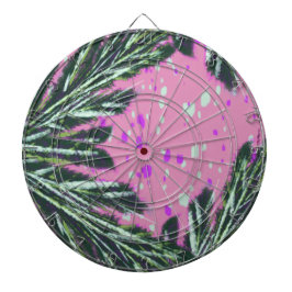Cible De Fléchettes Motif Terrazzo Feuilles de Palmier Abstrait Mosaïq