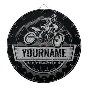 Cible De Fléchettes Motocross personnalisée Rider Dirt Bike Hill Racin