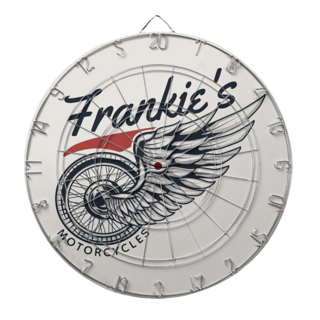 Cible De Fléchettes Motos personnalisées Flying Tire Biker Shop (Devant)