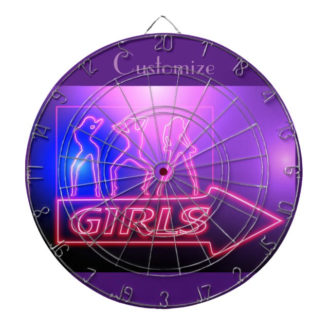 Cible De Fléchettes Neon Pink Girls Sign Thunder_cove (Devant)