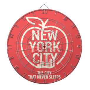 Cible De Fléchettes New York City Big Apple Modern Red Fun