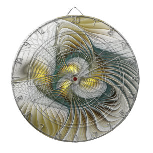 Cible De Fléchettes Nobly Golden Turquoise Imaginaire Fractal Art