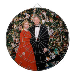 Cible De Fléchettes Noël du président américain Bill Clinton et Hillar