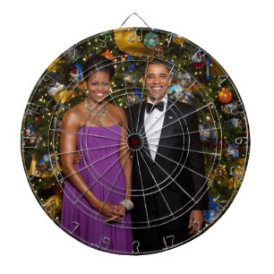 Cible De Fléchettes Noël du président Barack Obama et de Michelle