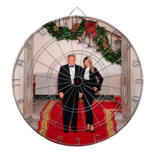 Cible De Fléchettes Noël : le président Donald Trump et Melania franch