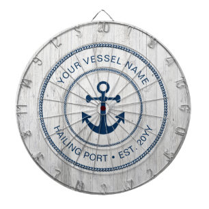 Cible De Fléchettes Nom de bateau personnalisé Année Ancre nautique Ru