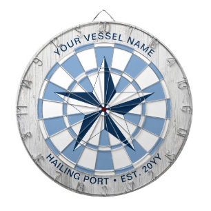 Cible De Fléchettes Nom de bateau personnalisé Étoile nautique Personn