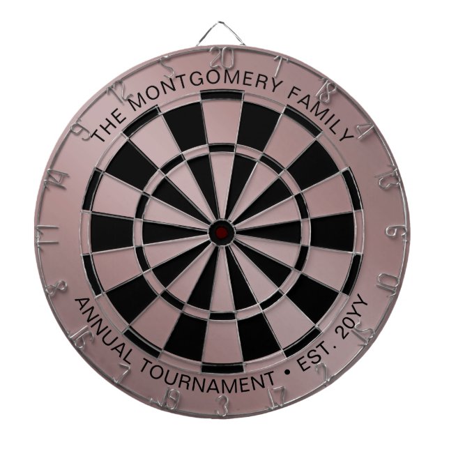 Cible De Fléchettes Nom de famille personnalisé Rose Gold Noir Personn (Devant)