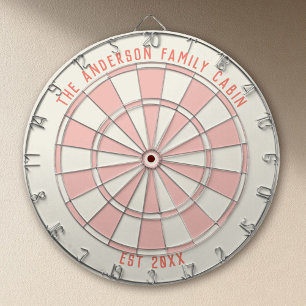 Cible De Fléchettes Nom de famille personnalisé Salle de jeu rose pers