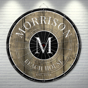 Cible De Fléchettes Nom de famille Rustic Wood