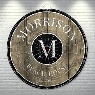 Cible De Fléchettes Nom de famille Rustic Wood