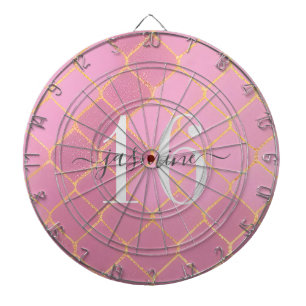 Cible De Fléchettes Nom de Sweet Sixteen or et rose