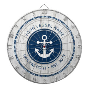 Cible De Fléchettes Nom personnalisé Ancre nautique rustique Personnal