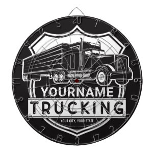 Cible De Fléchettes NOM personnalisé Camions Big Rig Semi Trucker