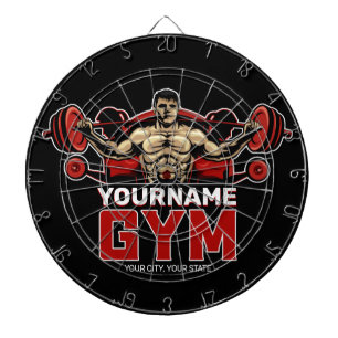 Cible De Fléchettes NOM personnalisé Fitness Accueil GYM Poids Lifting