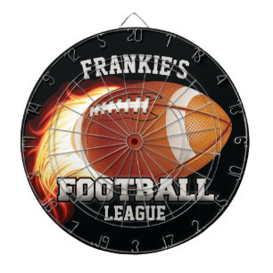 Cible De Fléchettes NOM Personnalisé Flames de football américain Sp