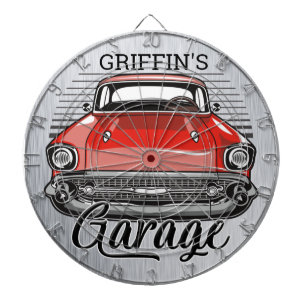 Cible De Fléchettes NOM personnalisé Garage de voiture classique rét