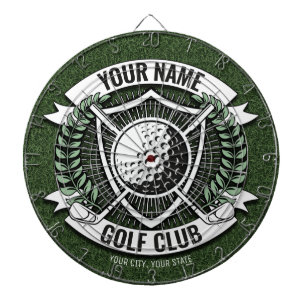 Cible De Fléchettes NOM personnalisé Golfer Golf Club Turf Clubhouse