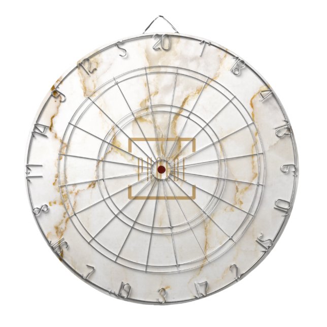 Cible De Fléchettes Nom personnalisé moderne Gold Effet Marbre (Devant)