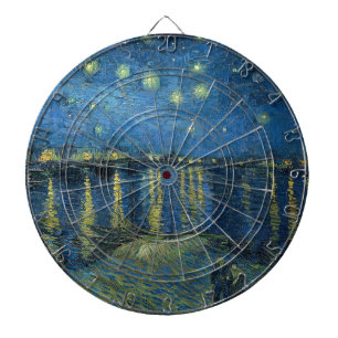Cible De Fléchettes Nuit étoilée sur le Rhône (par van Gogh)