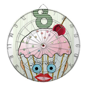 Cible De Fléchettes Oeil huit mignons de visage de motif