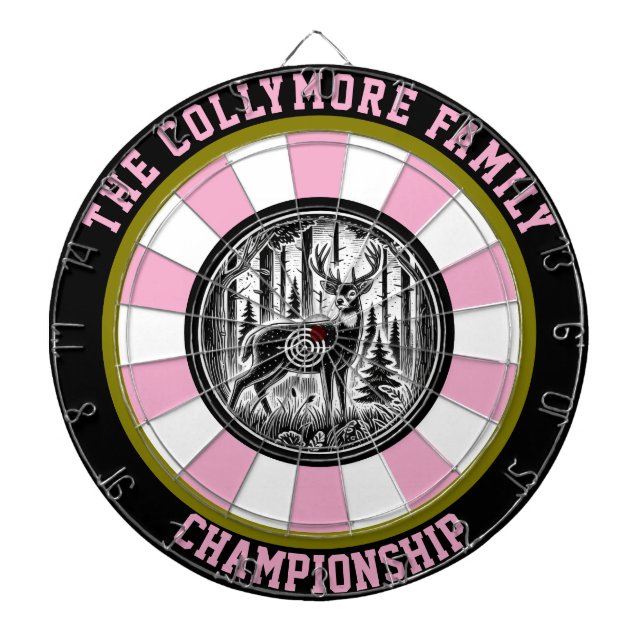 Cible De Fléchettes OEuvre murale ciblée de cerfs rustiques (Devant)