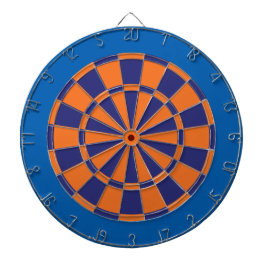 Cible de flechettes : Orange, marine, et bleu