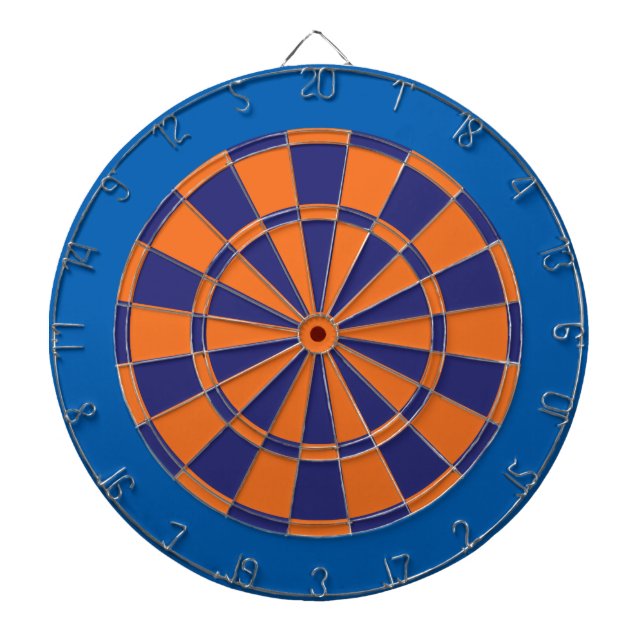 Cible de flechettes : Orange, marine, et bleu (Devant)