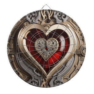 Cible De Fléchettes Ornement mystérieux au coeur rouge