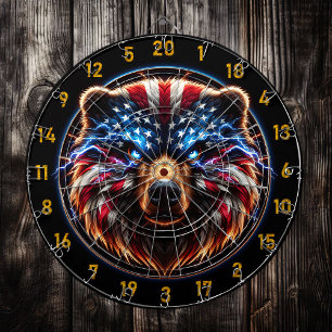 Cible De Fléchettes Ours flamboyant aux yeux brillants