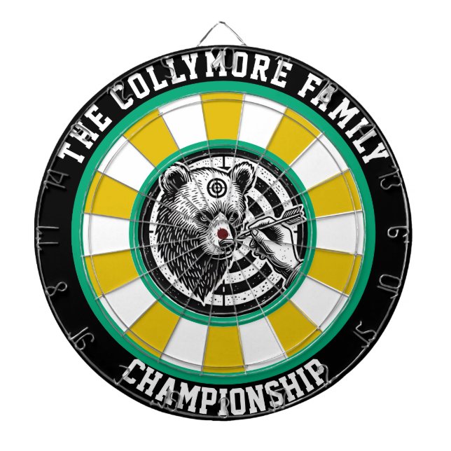 Cible De Fléchettes Ours grizzli avec Bullseye forestier (Devant)