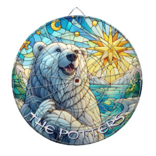 Cible De Fléchettes Ours Polaire Faux Verre Tiré Personnalisé