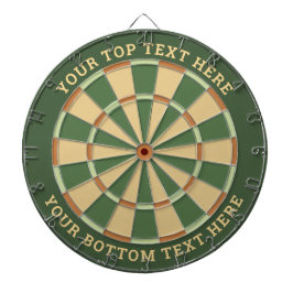 Cible De Fléchettes Pal Vert et Beige Dartboard avec texte personnalis