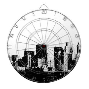 Cible De Fléchettes Panoramique New York City Dartboard